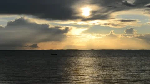 Evening at sea Stock Footage 10875256