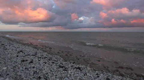 Evening at sea Stock Footage 11400246