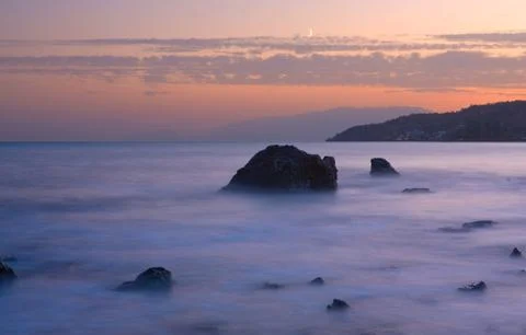 Evening on sea Stock Photos