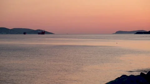 Evening sea time lapse Stock Footage 240134268