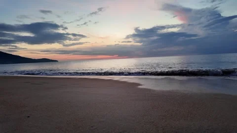 Evening sea view from the sandy beach Video stock 296816229
