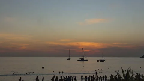 Evening seascape, timelapse Stock Footage 220694813