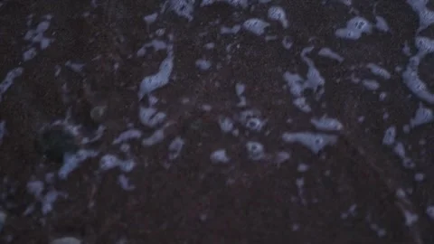 Evening seashore with wave close up. Calm night ocean water waves splashing Stock Footage 276611760