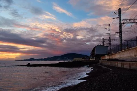 Evening at the seaside. Stock Photos
