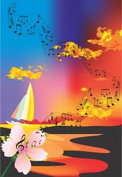 Evening serenade, Stock Illustration