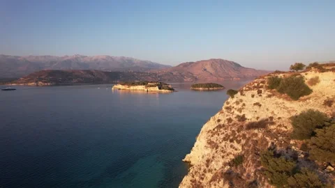 Evening serenity over the azure waters of Crete, Greece, capturing the essence Video stock 283768971