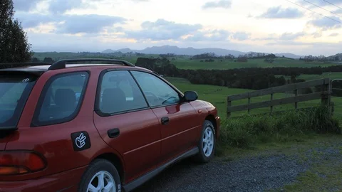Evening setting in on the farm Video stock 116534797