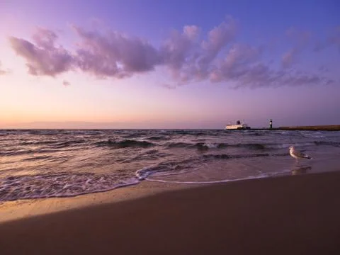 Evening on shore Stock Photos