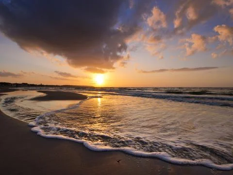 Evening on shore Stock Photos