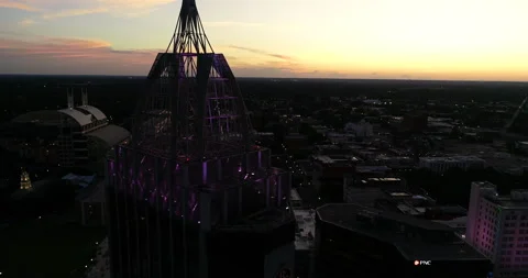 Evening shot in downtown Mobile Stock Footage 146639109