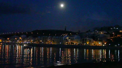 Evening shot of harbour Stock Footage 37650486