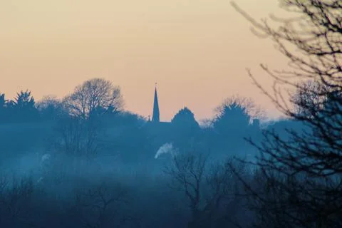 Evening silhouettes at dusk Stock Photos