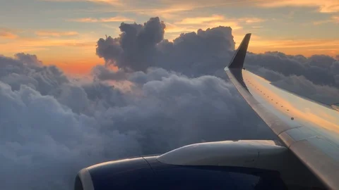 Evening Sky from an Airliner Stockbeeldmateriaal 114134730