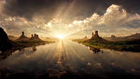 Evening Sky and Clouds, Animation Loop Stock Footage 208102230