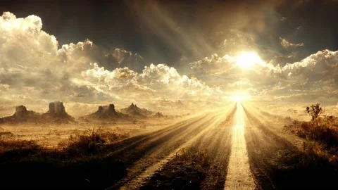 Evening Sky and Clouds, Animation Loop Stock Footage 208102385