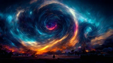 Evening Sky and Clouds, Animation Loop Stock Footage 224716111