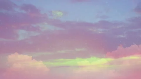 Evening sky and clouds with the twilight of winter at the edge of the cliffs Stock Footage 236534362