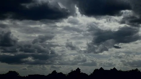 Evening sky and gray clouds Stock Footage 76908353