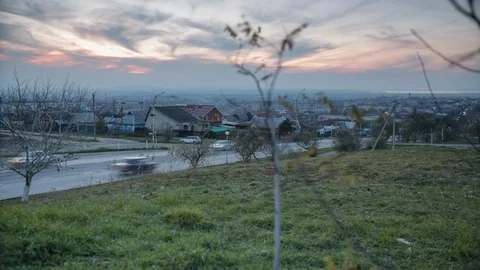 Evening sky and road Stock Footage 104522912