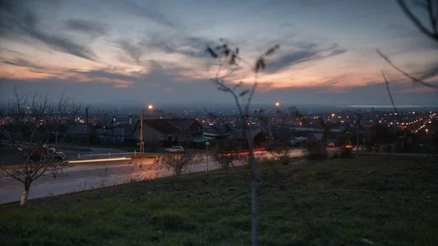 Evening sky and road Stock Footage 104523296