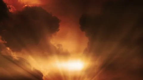 Evening Sky And Sunlight Stock-Footage 91416869