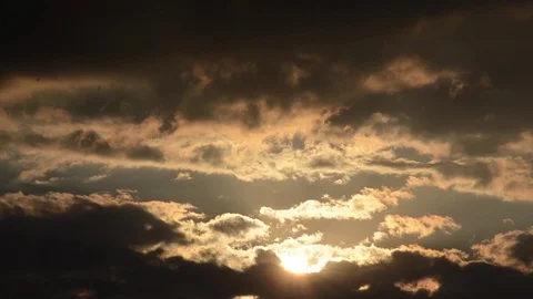 Evening sky and sunset with floating clouds timelapse Stock Footage 126491625