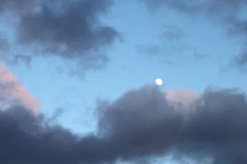 Evening sky background with moon Stock Photos