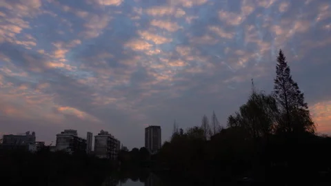 Evening Sky Cloud Layers Moving Timelapse Stock Footage 320856443