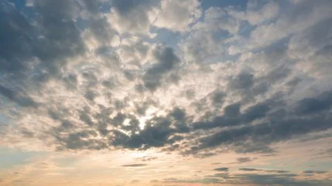 Evening sky. Dramatic sunset. Natural colors. Stock Photos