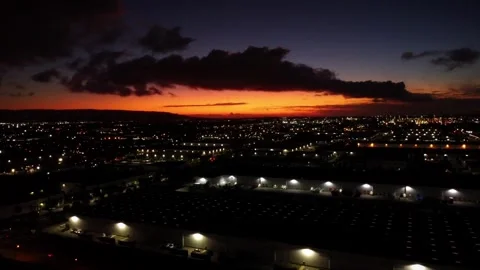 Evening sky at dusk looking at the inner city Stock Footage 263686750