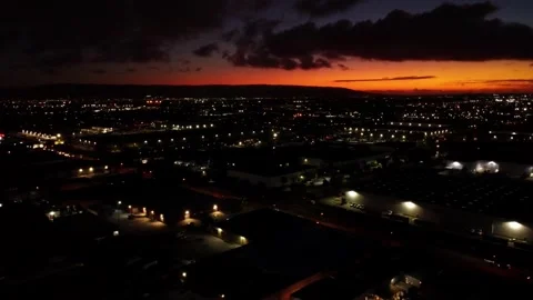 Evening sky at dusk looking at the inner city Stock Footage 263686938