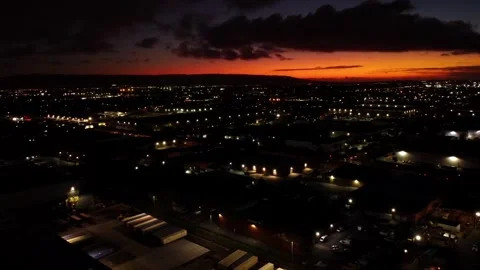 Evening sky at dusk looking at the inner city Stock Footage 263686950