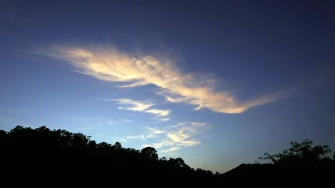 Evening sky, orange clouds and blue sky Video stock 116162400