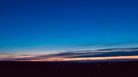 Evening sky over field and village, holy grail 4k time-lapse Vídeos de archivo 88648537