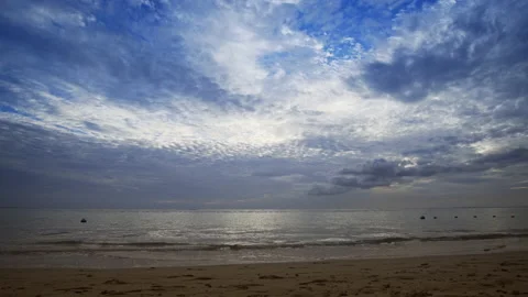 Evening sky over tropical oceans. Mauritius Island in May Stock Footage 153090082