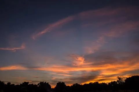 Evening Sky Silhouette Stock Photos