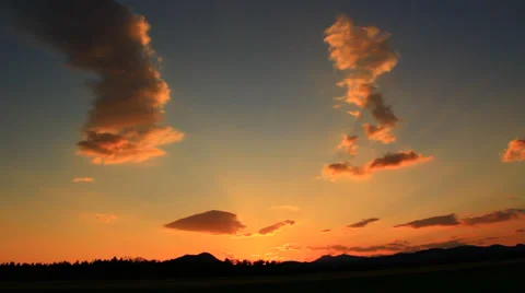 Evening sky with some clouds and bold colors for background Stock Footage 39864293