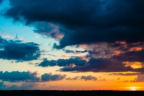 Evening sky at sunset background 스톡 사진