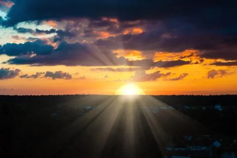 Evening sky at sunset background Stock Photos