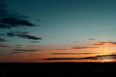 Evening sky at sunset background Stockfoto's