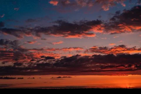 Evening sky at sunset background Фото