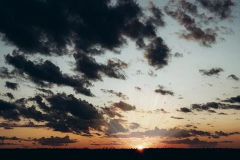 Evening sky at sunset background Stock Photos