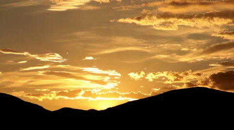 Evening sky time lapse and mountains silhouette Stock Footage 52683251