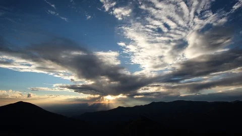 Evening Sky Timelapse Stock Footage 98581309
