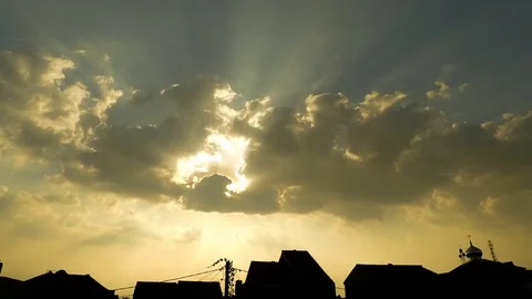 Evening in Small Town Stock Footage 79252378