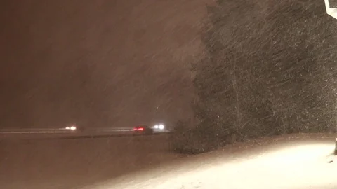 An evening with snowfall in Sweden Stock Footage 71985188
