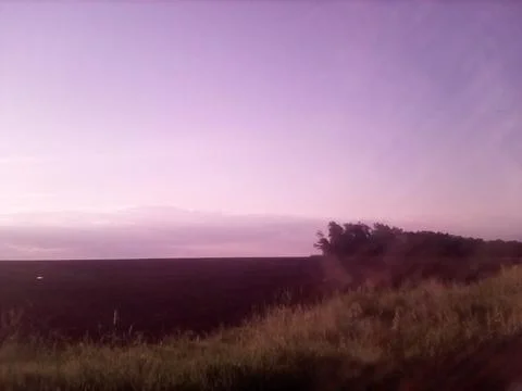 Evening steppe landscape Stock Photos