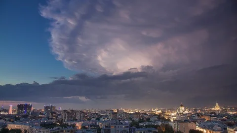 Evening storm over Moscow Stock Footage 112531147