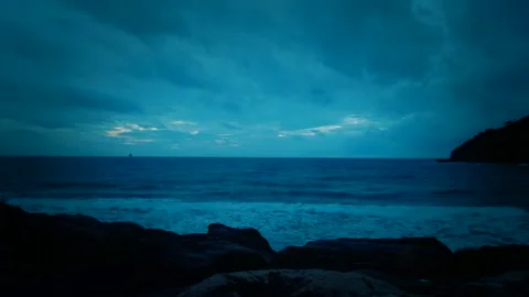 Evening stormy sea Stock Footage 157956554