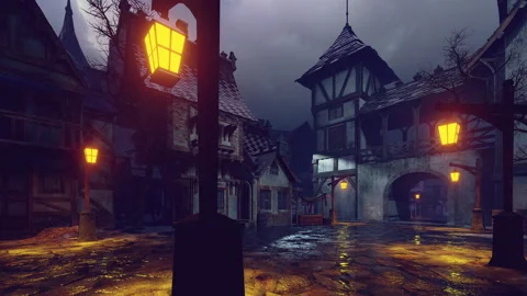 Evening street of the old town. Stock Footage 321962457